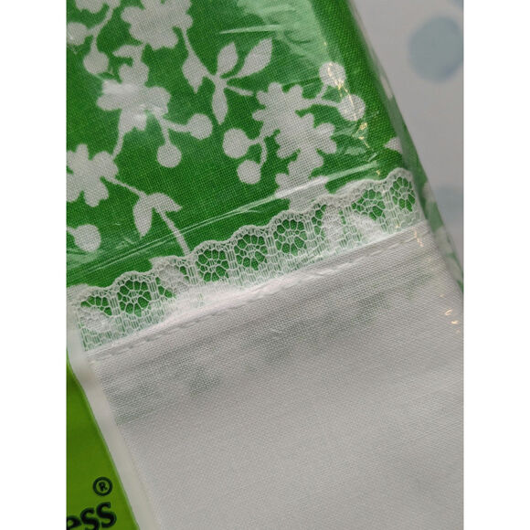 Dantrel Standard Size Vintage No Iron Dan Press Pillowcase Set Green Floral New - Picture 2 of 6